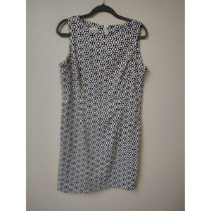 Alyx Limited Blue White Geometric Link Sleeveless Sheath Dress Size 14